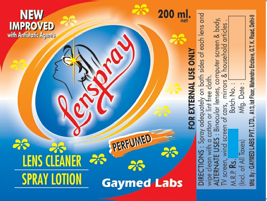 Lenspray (label) Device mark 2415914 Trademark