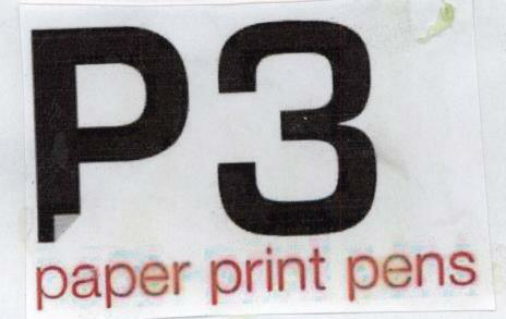 P 3 Paper Print Pens With Label Device mark 1682340 Trademark