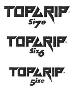 Top & Rip Size (label) Device mark 2598674 Trademark