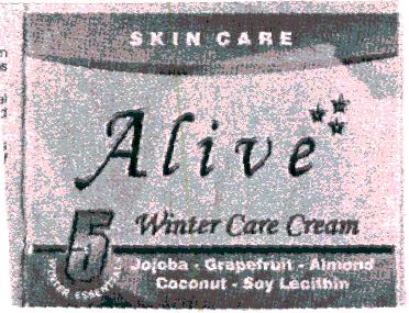 Alive Winter Care Cream Device mark 1910552 Trademark