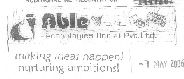 Able Technologies (india) Pvt.ltd.,(label). Device mark 1447804 Trademark