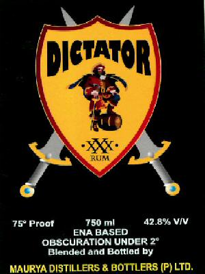 Dictator Rum (label) Device mark 2336159 Trademark