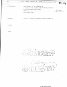 Premium Garden (special Form Of Writing) Device mark 759418 Trademark