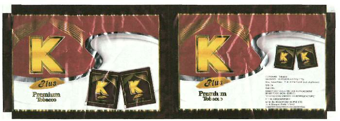 K Plus Premium Tobacco Device mark 3362195 Trademark