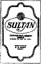 Sultan (label) Device mark 96696 Trademark