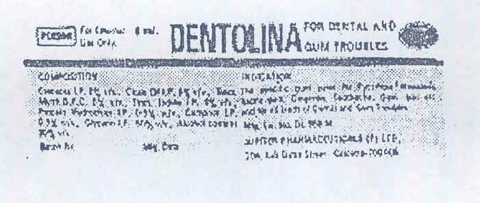 Dentolina (label) Device mark 478105 Trademark