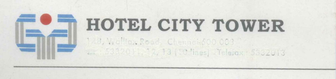 Hotel City Tower (label) Device mark 1020251 Trademark