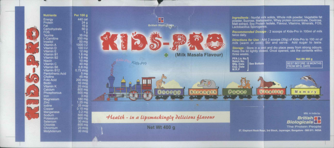 Kids Pro (label) Device mark 1082084 Trademark