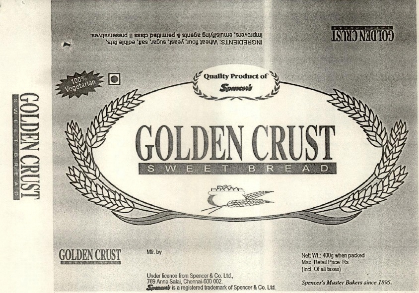 Spencer's Golden Crust Sweet Bread (device Of Leaf) Device mark 1157400 Trademark