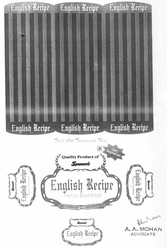 Spencer S English Recipe Premium Sweet Bread Device mark 1157407 Trademark