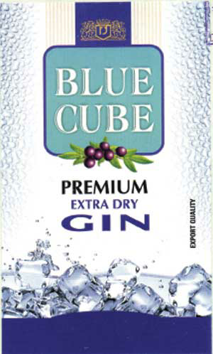 Blue Cube Premium Extra Dry Gin (device Of Fruit And Leaf) Device mark 1356536 Trademark