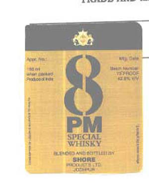 8 Pm Special Whisky (label) Device mark 1044143 Trademark