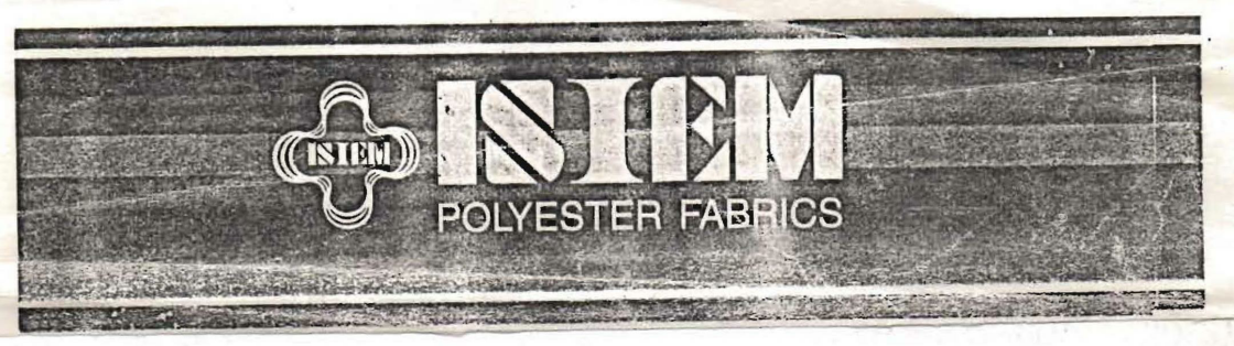 Isiem Polyester Fabric (label) Device mark 1045320 Trademark