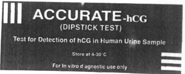 Accurate - Hcg (label). Device mark 1075162 Trademark