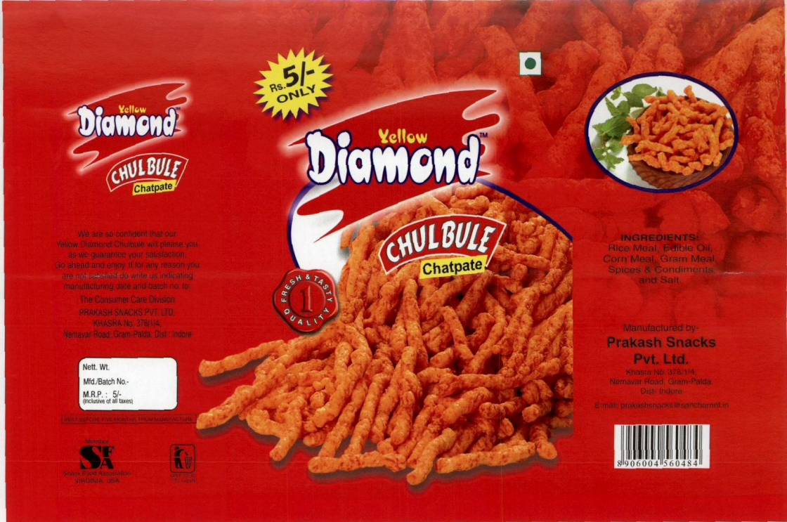 Yellow Diamond Chulbule (label) Device mark 1500363 Trademark