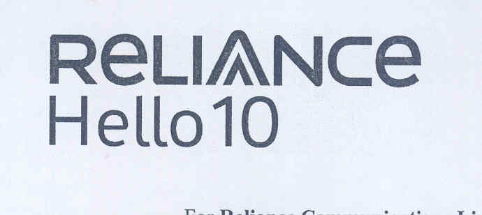 Reliance Hello 10 (label) Device mark 1500983 Trademark