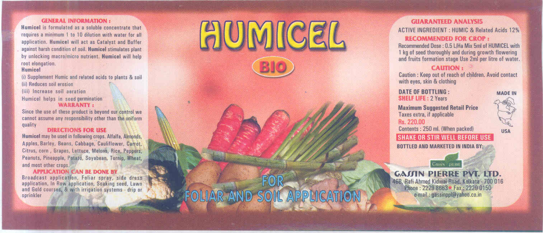 Humicel Bio (label) Device mark 1590664 Trademark