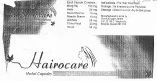 Hairocare (label) Device mark 1521061 Trademark