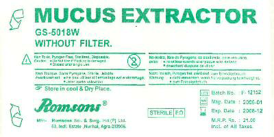 Mucus Extractor, Label Device mark 1334907 Trademark