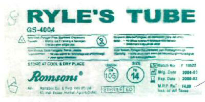 Ryle's Tube Label Device mark 1334908 Trademark