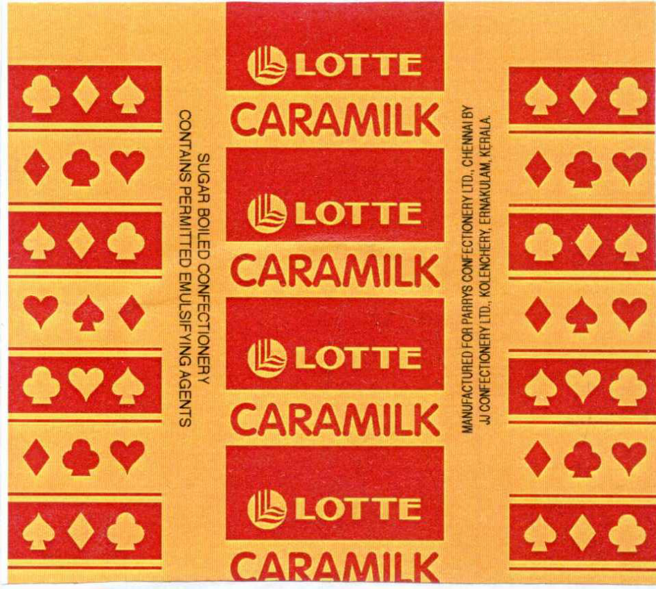 Lotte Caramilk (label) Device mark 1364715 Trademark