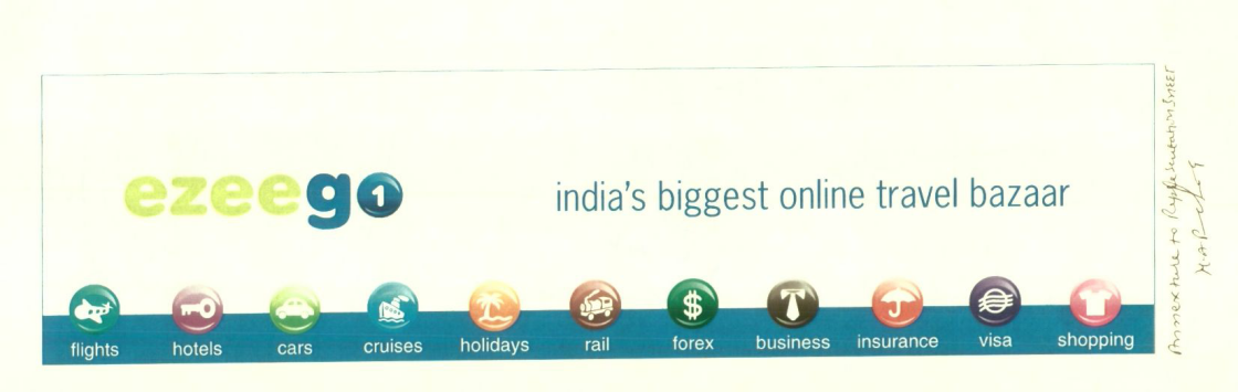 Ezeego India's Biggest Online Travel Bazaar (label) Device mark 1457959 Trademark