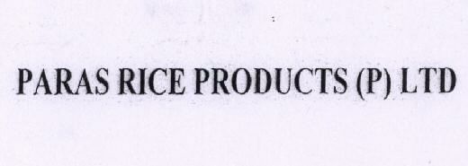 Paras Rice Products (p) Ltd Device mark 1625533 Trademark