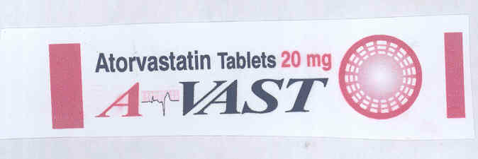Atorvastatin Tablets 20 Mg A Vast(label) Device mark 1641694 Trademark