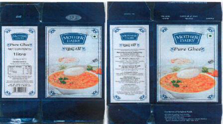 Mother Dairy Pure Ghee (label) Device mark 1997539 Trademark