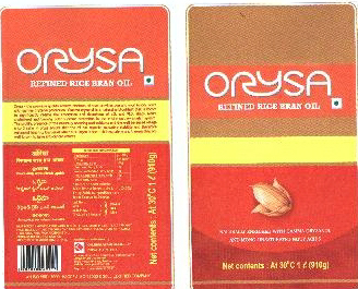 Orysa, Refined Rice Bran Oil Device mark 1793003 Trademark