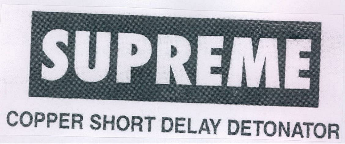 Supreme Copper Short Delay Detonator Device mark 2166375 Trademark