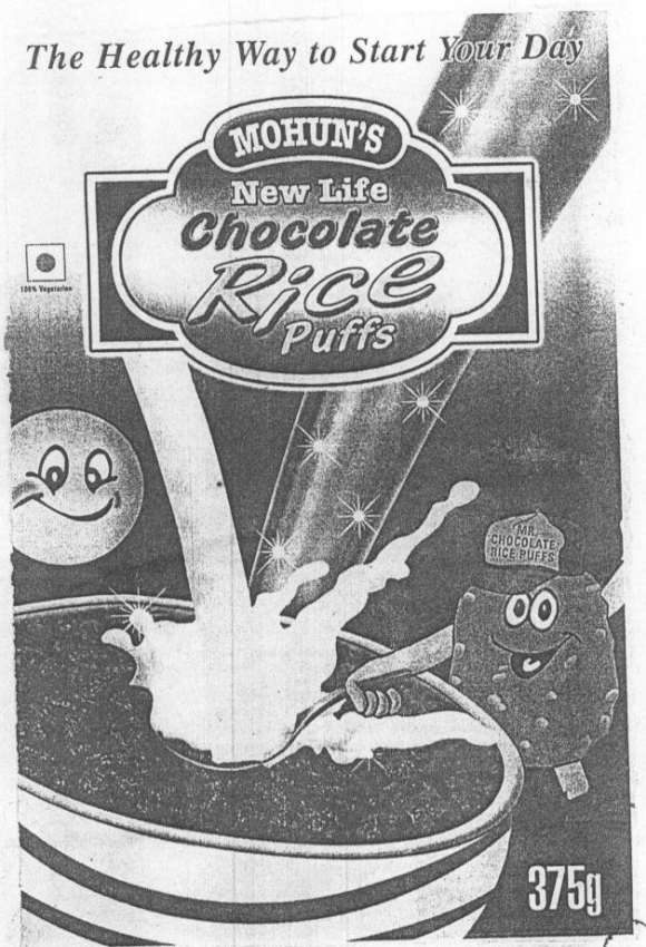 Mohun's New Life Chocolate Rice Puffs With Label Device mark 1413164 Trademark