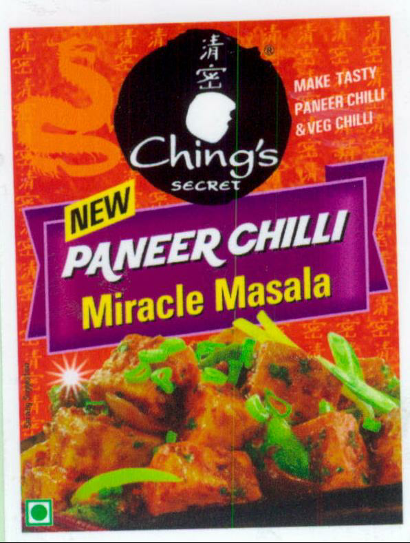 Ching's New Paneer Chilli Miracle Masala (label) Device mark 2038950 Trademark
