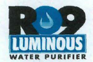 Ro9 Luminous Water Purifier Device mark 2084412 Trademark