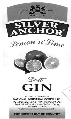 Silver Anchor Lemon 'n' Lime Duet Gin (device) Device mark 2296109 Trademark
