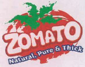 Zomato Natural, Pure & Thick Device mark 2376402 Trademark