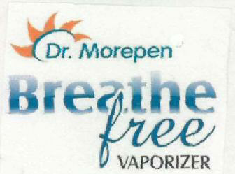 Dr. Morepen Breathe Free Vaporizer (label) Device mark 2586216 Trademark