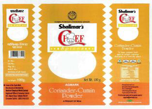 Shalimar's Chef (label) Device mark 2716644 Trademark