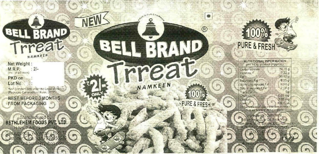 Bell Brand Trreat Namkeen Device mark 2676907 Trademark