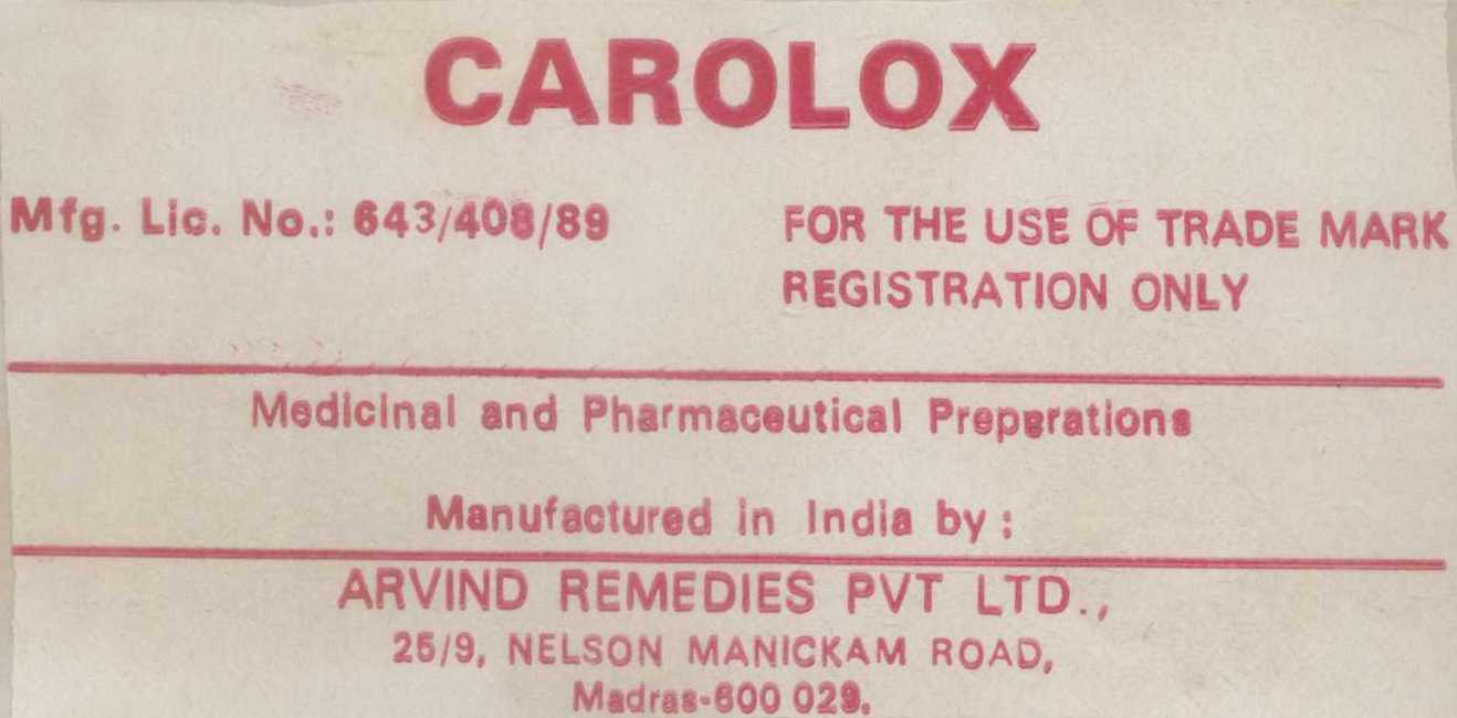 Carolox Device mark 581071 Trademark