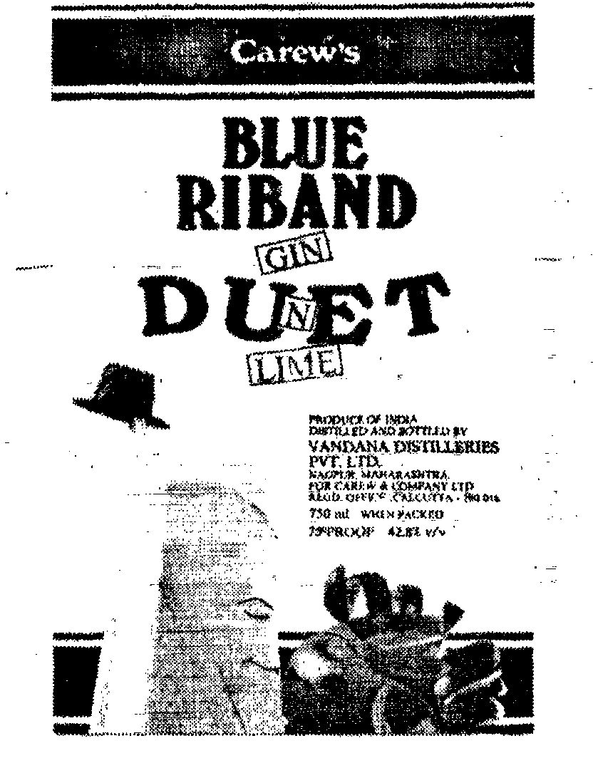 Carew"s Blue Riband Device mark 568770 Trademark