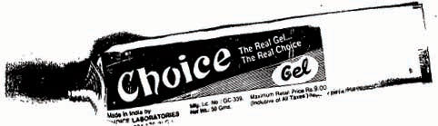 Choice The Real Gel (device) Device mark 644206 Trademark