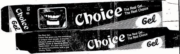 Choice The Real Gel. Device mark 644208 Trademark