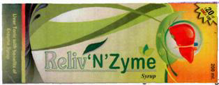 Reliv 'n' Zyme (label) Device mark 3013985 Trademark