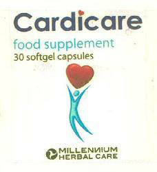 Cardicare Food Supplement 30 Softgel Capsules Device mark 3014004 Trademark