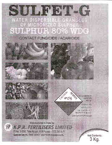 Sulfet-g Sulphur 80% Wdg Device mark 3012406 Trademark