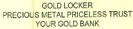 Gold Locker Precious Metal Priceless Trust Your Gold Bank Device mark 3028954 Trademark