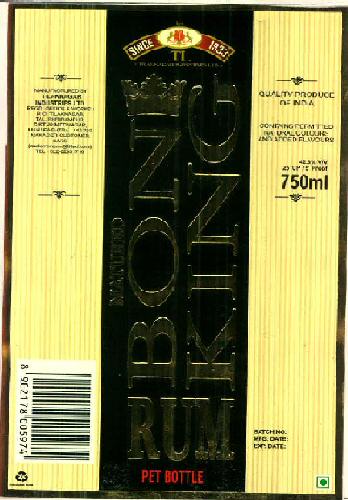 Matured Bon King Rum Pet Bottle Device mark 3037511 Trademark