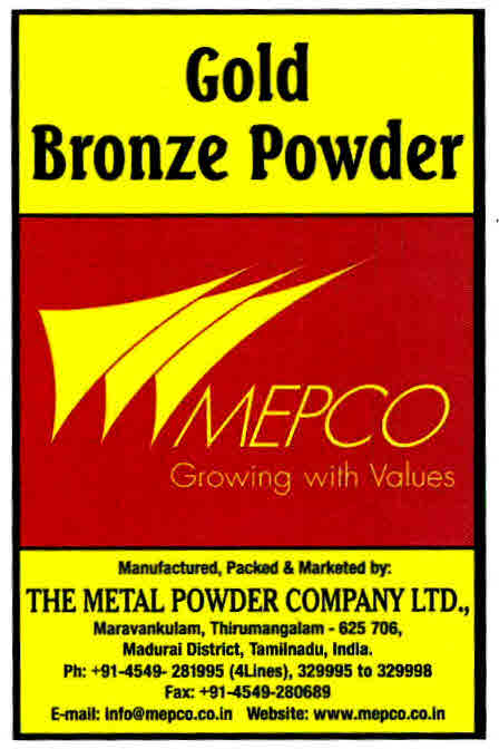 Gold Bronze Powder Mepco Device mark 3000501 Trademark