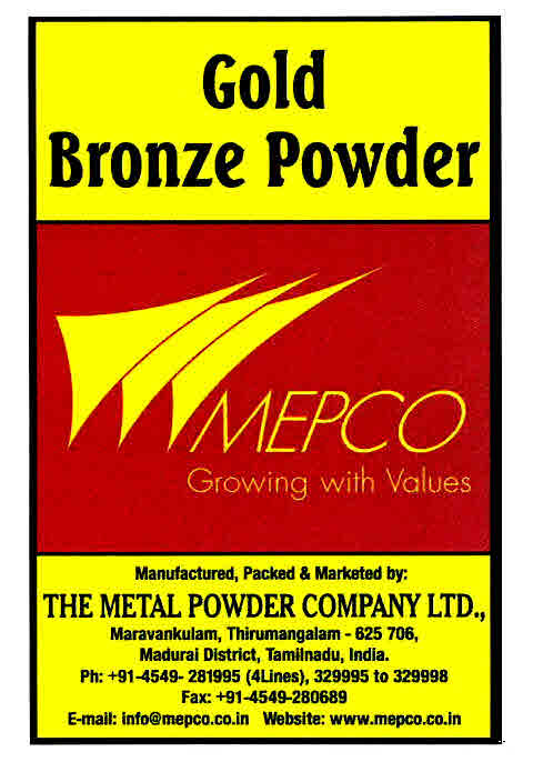 Mepco Growing With Values Gold Bronze Powder Device mark 3000502 Trademark
